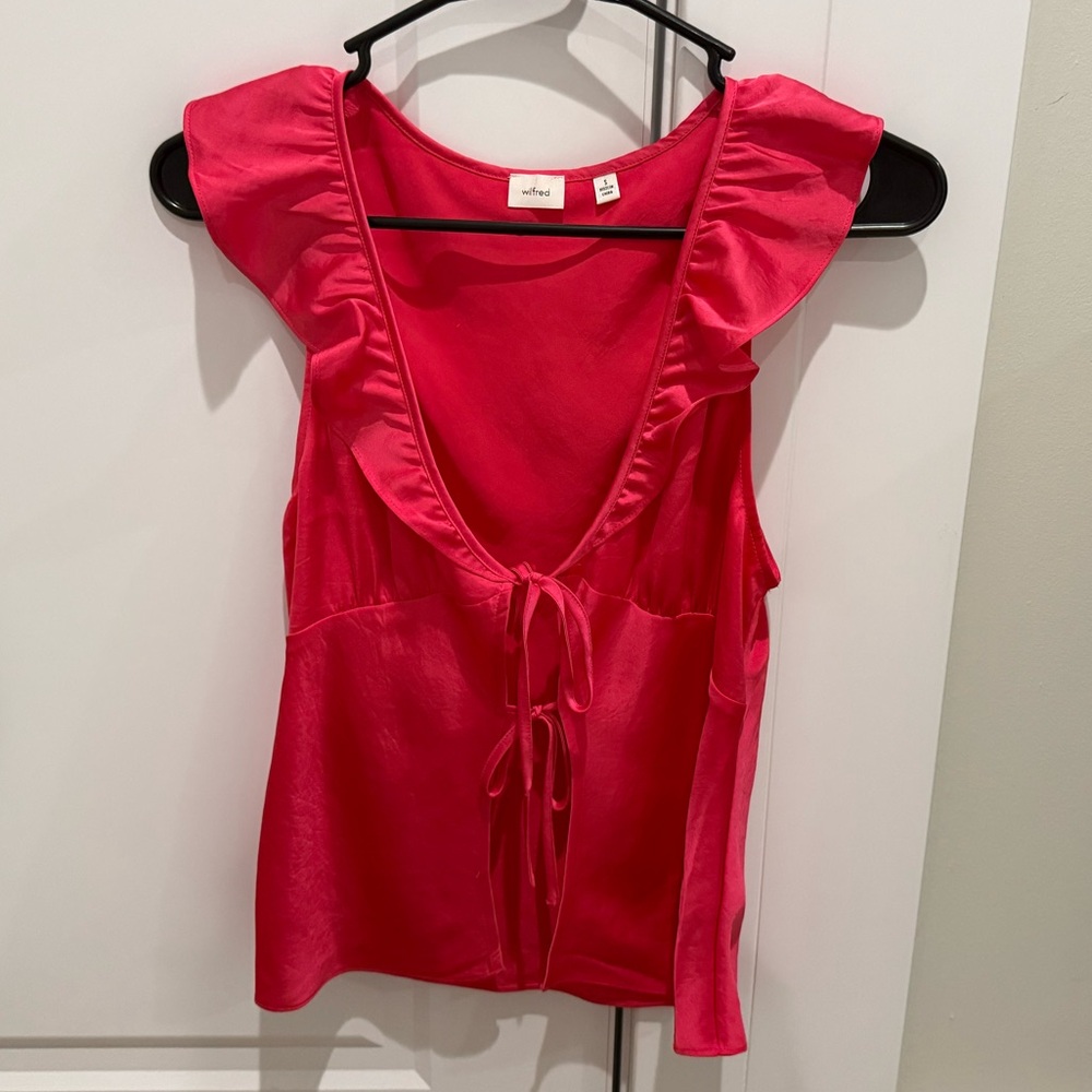 Wilfred Fuchsia Ruffled Tie-Front Blouse